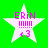 Four identical white star-shaped icons with pink text and symbols on a bright green background, each displaying 'ERIN' at the top, six exclamation marks below it, and '+3' at the bottom.