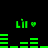 Green pixelated text 'Lil' with a heart symbol above and below, alternating between two horizontal bar patterns on black background.