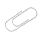 A grayscale of paperclip shapes in various orientations and sizes, with one frame showing a diagonal line replacing the clip