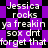 Pixelated text on a purple and black checkered background with repeated phrases.