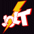A split-frame animated buddy icon featuring a stylized white 'J' with red outline and yellow lightning bolt on black background, paired with green text reading "Original Icons .com" on dark green background.
