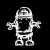 Pixelated black-and-white animated buddy icon featuring a stick-figure astronaut on the left and "STANDING TALL RECORDS" text on the right against a solid black background.