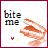 Animated contact sheet of six frames showing a sandwich icon with "bite me" text and small hearts, each frame displaying slight motion changes in the sandwich's position and heart placement.