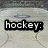 Hockey rink background with text overlays reading 'hockey:' and 'my anti-drug' in black-and-white pixelated font.