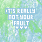 Pixelated text 'IT'S REALLY NOT YOUR FAULT' repeated in a pattern over a green and blue pixelated background with small white symbols below the text