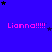 Blue background with pink text 'Liannd!!!' repeated , black and purple stars scattered throughout