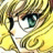 A pixelated anime-style character face with yellow hair and green eyes on the left, next to a black background with white text "Anime IM" and "COM" on the right.