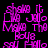 Pixelated purple text on black background with animated gray gradient overlay shifting across the text.