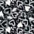 Black-and-white pattern of repeating abstract shapes with varying shades of gray, forming a dense tiled composition.