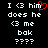 Pixelated text and symbols on black background with red heart animation over 'him' in first frame.