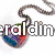 Animated icon with a heart-shaped pendant on a chain, rainbow gradient background, and text fragments 'eral din' and 'is da' visible.