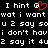 Black background with white pixelated text and a red heart symbol replacing the 'a' in 'hint' across multiple lines of text.