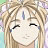 Pixelated static image of a cartoon character with closed eyes, blonde hair, and a small blue mark on the forehead against a blurred background.