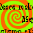 A static image with a bright green and orange spiral background pattern overlaid by repeated pixelated text fragments in dark gray.
