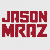 Static pixelated red text logo on light gray background with slight anti-aliasing and dithering effects.