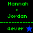 Green text 'Hannah + Jordan' and 'dever' with star symbols on black and blue backgrounds, alternating between two color schemes.