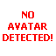 Four display 'NO AVATAR DETECTED!' text in red or white pixelated font on gray and solid red backgrounds