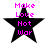 Four identical black star-shaped icons with pink text "Make Love Not War" arranged in a on white background