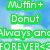 Pixelated text-based buddy icon with green, pink, and blue sections on a light blue background featuring cloud-like patterns.