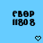Pixelated black text on light blue background with two heart symbols below, showing slight animation in the hearts.