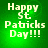 Green background with white pixelated text reading "Happy St Patricks Day!!!" arranged in four , displayed across showing subtle animation changes