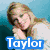 Pixelated image of a person with blonde hair in various poses and text overlays including 'Taylor', 'Swift's', '#1 Fan!!', 'Is', and 'Maeve O'.