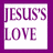 Two adjacent white square panels with purple text on a solid purple background, each panel displaying distinct text in a pixelated font style.