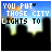 A static image with text 'YOU FUT THOSE CITY LIGHTS TO' and a faded 'shame' watermark over blurred city lights against a dark background.