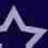 A pixelated white star with five points on a dark blue background, appearing as a static digital icon.
