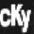 Four variations of 'CKy' text display: white on black, black on light gray, fiery orange-yellow gradient with motion blur, and blue electric glow effect.