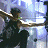 A 2x2 contact sheet of four animated frames from a Punisher-themed AIM buddy icon, featuring pixelated skull imagery and text elements across different states.