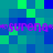 Pixelated of blue and green squares with two horizontal bands of purple text reading "surena" flanked by arrow-like symbols