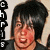 A pixelated animated icon shows a person with dark hair and red cheeks smiling, with a vertical text strip on the left.