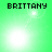 Green background with four displaying 'BRITTANY' text and varying white light effects