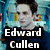 A four- shows a character with brown hair in various poses, accompanied by text reading "Edward Cullen," "is...," and "MINE!" on black backgrounds