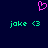 A static pixel art image with a dark blue background, featuring a pink heart symbol at the top and two identical green text phrases below.