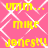Yellow text on pink background with white diamond lattice pattern; repeated phrases 'umm...', 'mike', and 'jones!!!' in pixelated font.