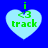 Four identical light blue heart-shaped icons with green text and symbols on a solid blue background, each featuring a small green 'i' above the heart.