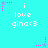 Cyan background with repeated white text 'i love gina<3' and pink/purple star-shaped pixel art elements in various positions.
