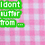 Pixelated pink and white checkered background with green, blue, and orange text blocks and an orange smiley face.