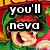Pixelated character with green hair and red face in four- , each showing different text overlays