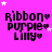 Pixelated text 'Ribbon Purple Lilly' on bright pink background with white stars, showing animation changes across frames.