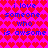 Pixelated text reads 'i love someone who is awsome' on a pink background with red heart pattern, repeated twice in