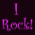 Pixelated text displays 'I Rock!' in pink on dark purple background and 'Original Icons .com' in green on solid green background.