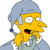 Yellow-skinned cartoon character with wide eyes, open mouth, and blue nightcap, wearing light blue pajamas against white background.