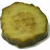 A circular, pixelated icon with a gradient of yellow and brown hues resembling a sliced vegetable or fruit against a white background.
