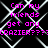 Pixelated text in bright pink reads 'Can my friends get any CRAZIER????CRAZIER????' over a black background with white geometric lines.