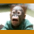 A static contact sheet frame showing a cartoon monkey face with text "help me i'm scared" on an orange background, part of a larger animated icon sequence.