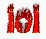 Red 'lol' text with flame effects on top of each letter, displayed across showing animation progression