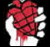 A pixelated animated icon showing a white hand holding red roses with green text reading "Green DAY" on the right side against a black background.